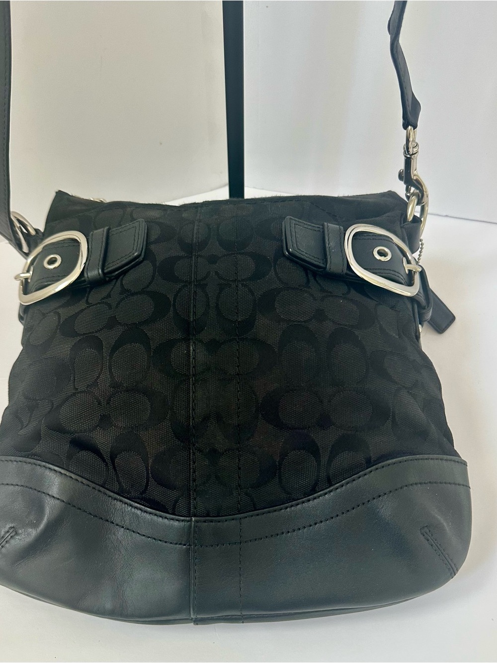 COACH Y2K Signature Soho Slim Duffle Buckle Shoulder/Crossbody Black Leather - Picture 3 of 12